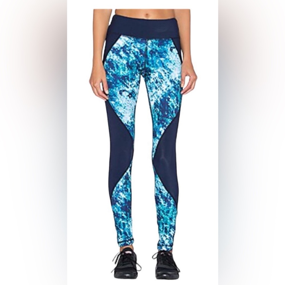 🌹Pink Lotus Blue Athletic Workout Leggings Size Small